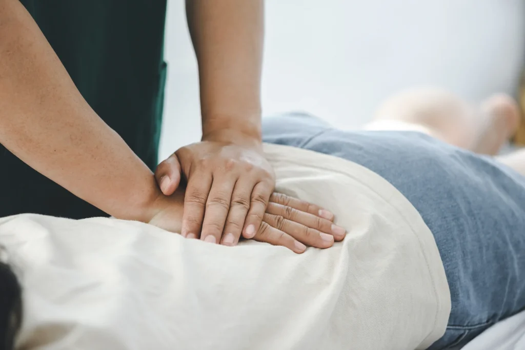 Hands-on chiropractic adjustment of the spine in Tolland